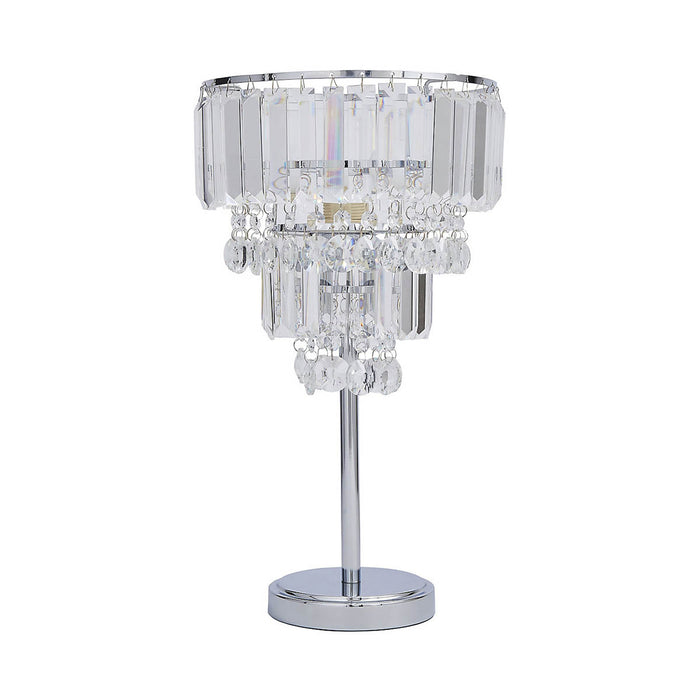 Table Lamp Crystal Beads Round Polished Chrome Effect Luxury Modern Livingroom - Image 6