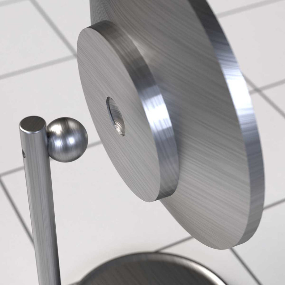 Bathroom Make Up Mirror Illuminated Round Freestanding Black Pearl (W)21cm - Image 4