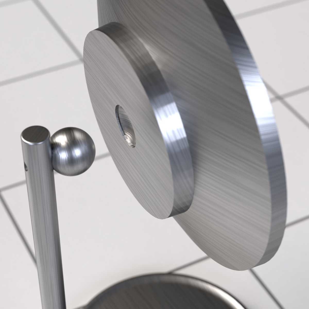 Bathroom Make Up Mirror Illuminated Round Freestanding Black Pearl (W)21cm - Image 4