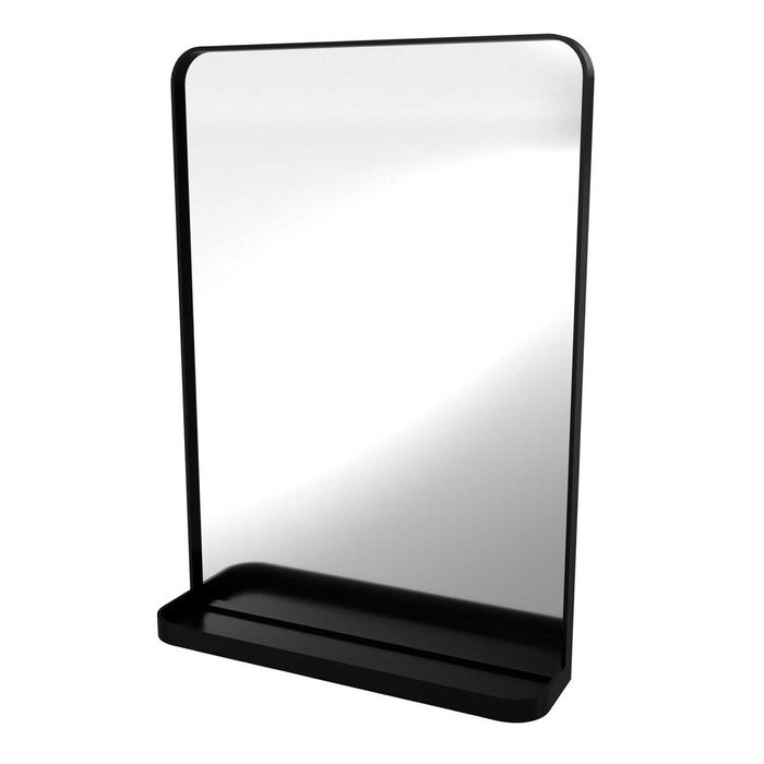 Bathroom Mirror Vertical Matt Black Rectangular Wall Mounted (H)70cm (W)50cm - Image 1