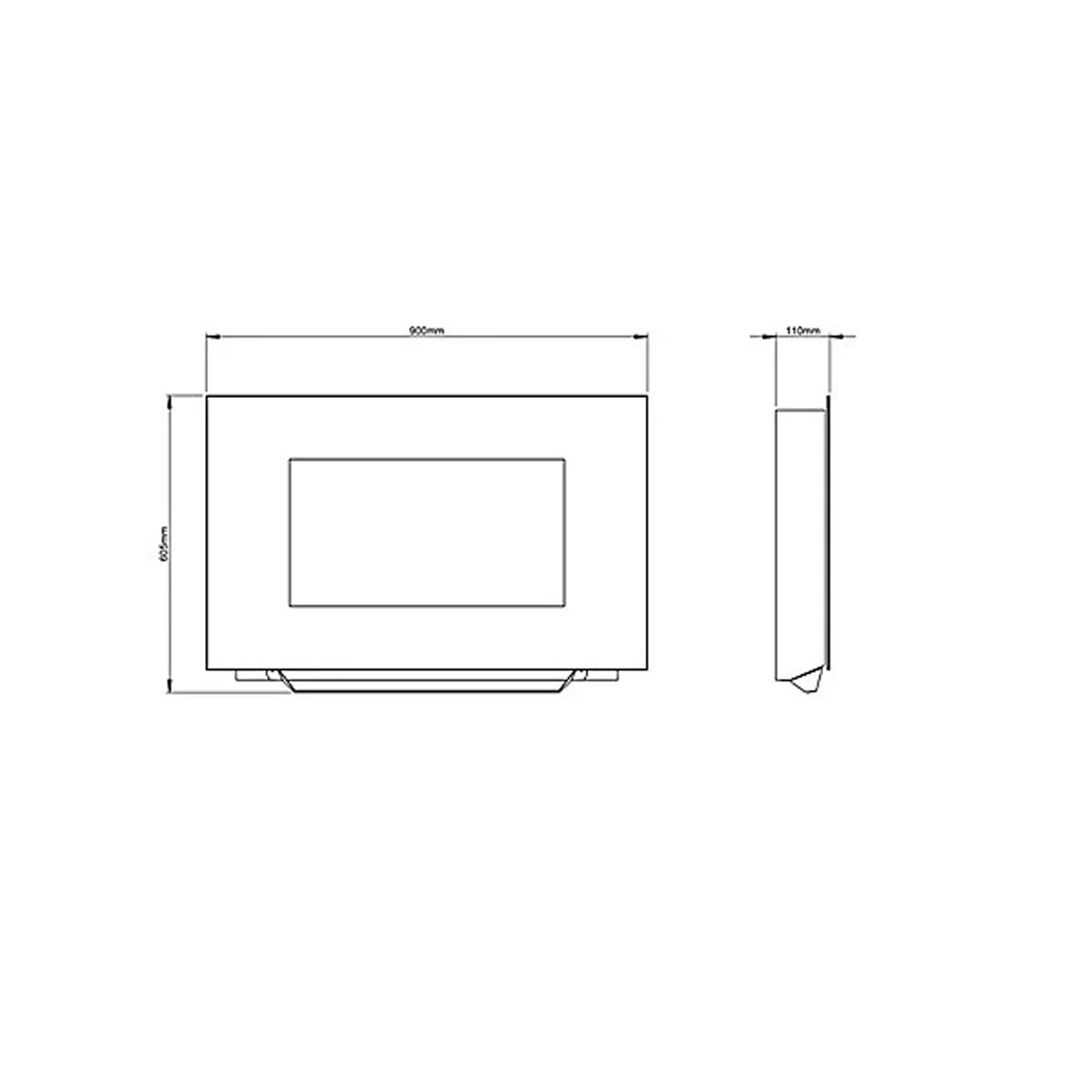 Be Modern Fireplace Electric Wall Mounted Glass Log Effect Remote Control 2kW - Image 3