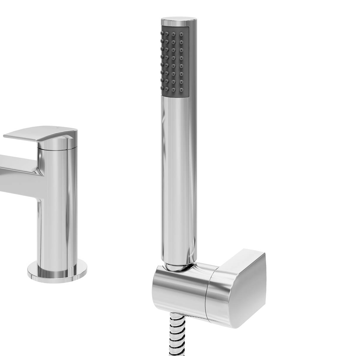 Bath Filler Tap Mixer With Hand Held Set Double Lever Single Spray Pattern - Image 7