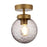 Ceiling Light Flush Pendant Gold Smoked Glass Dimmable Weatherproof Outdoor 15W - Image 2