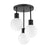 Ceiling Light Pendant 3 Lamp LED Frosted Glass Metal Matt Black Round Modern - Image 1