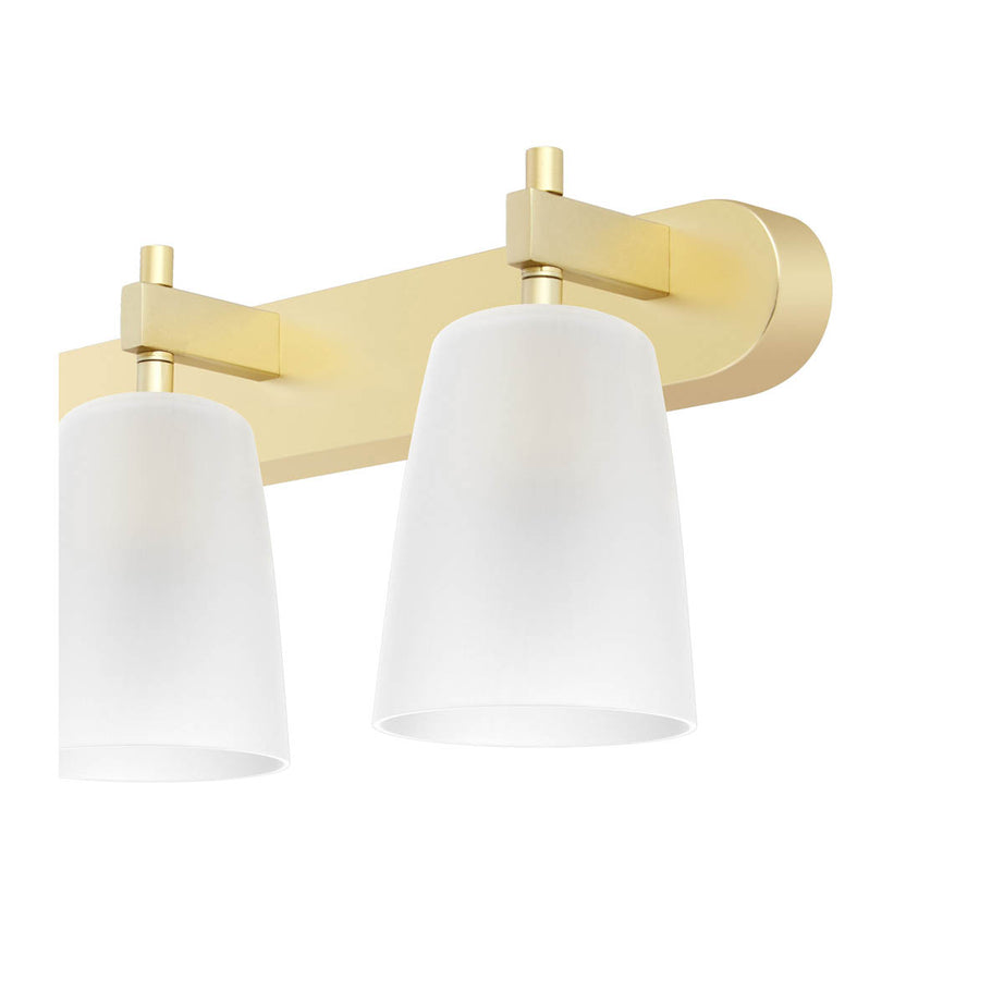 Wall Light Bar 3 Lamp Frosted Glass Brushed Brass Gold Effect Spotlight Modern - Image 5