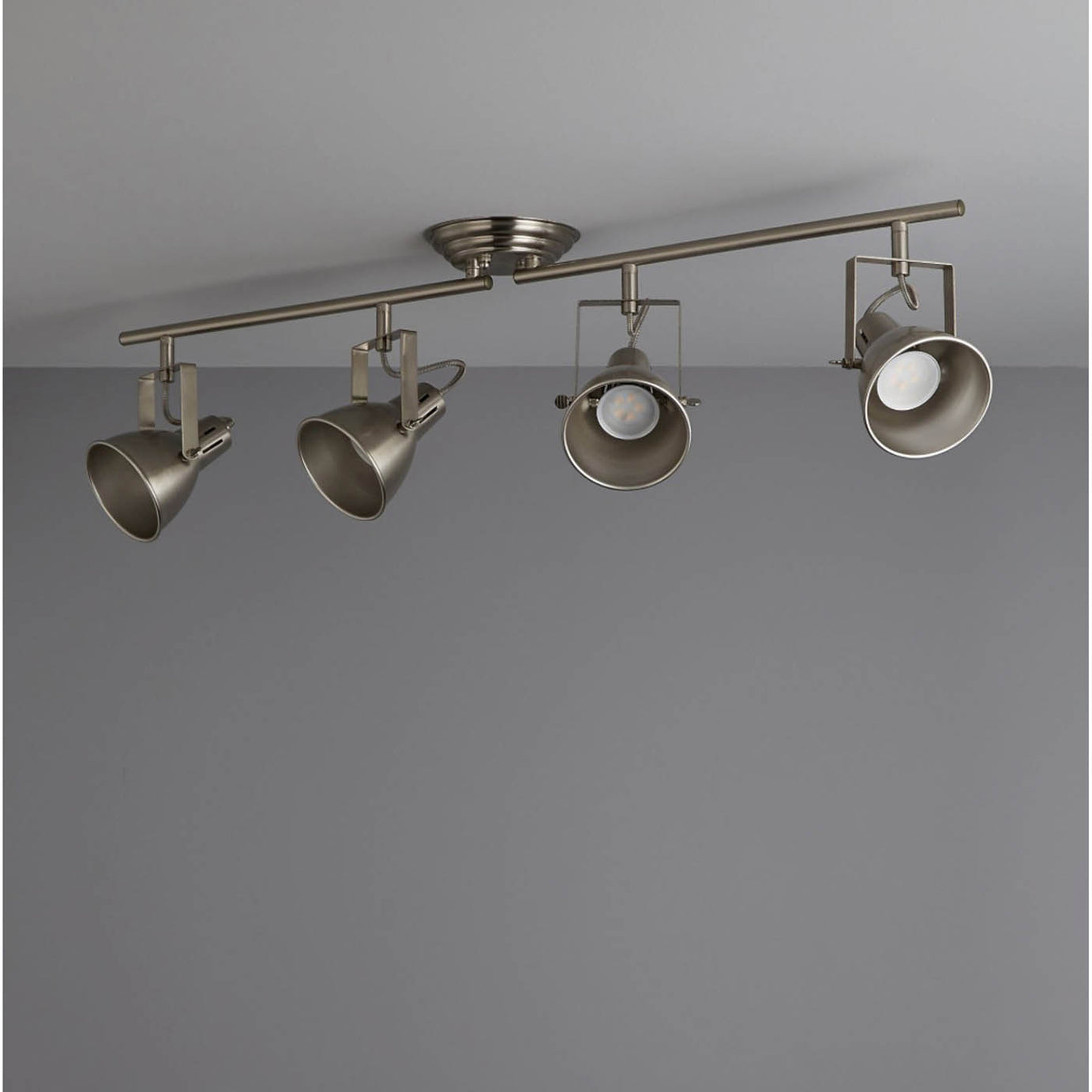 Ceiling Light 4 Way Spotlight GU10 Satin Chrome Adjustable Heads Kitchen Bar - Image 3