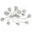 Ceiling Light 14 Lamp Brushed Twisted Metal Chrome Effect Clear Glass Modern - Image 1