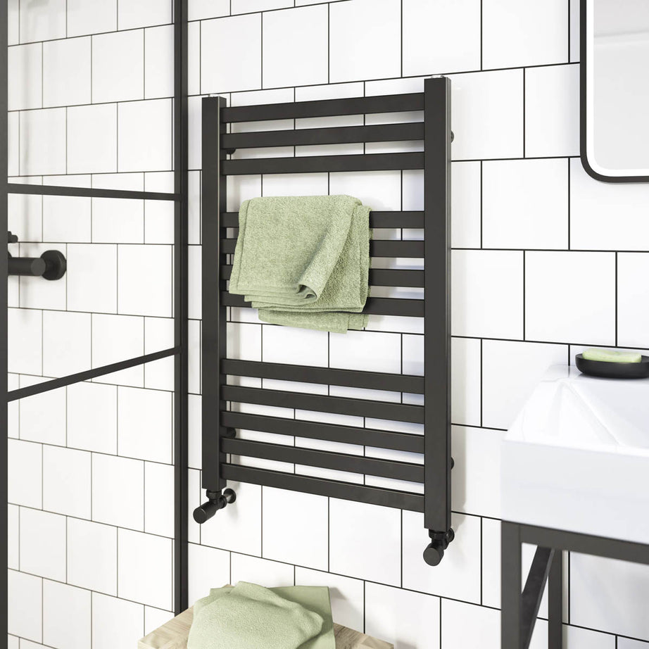 Towel Warmer Radiator Vertical Steel Anthracite 1136BTU (W)480mm x (H)750mm - Image 1