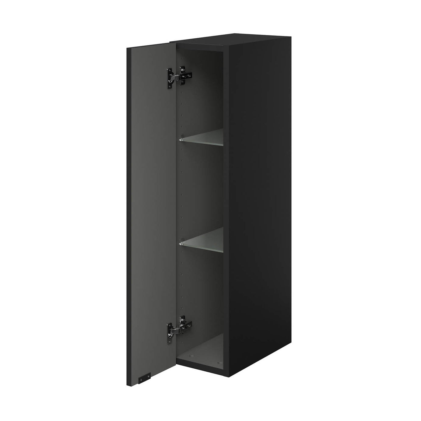 GoodHome Imandra Deep Matt Black Bathroom Single Wall cabinet (H)90cm (W)20cm - Image 1