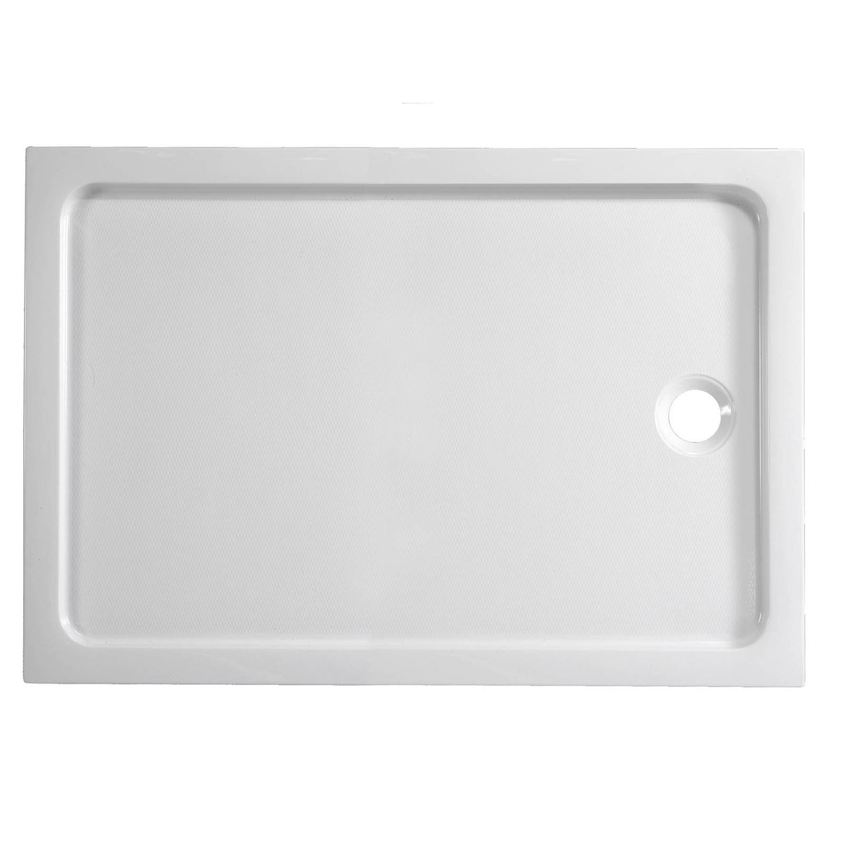 Shower Tray White 150mm Rectangular End Drain Anti Slip Bathroom Modern - Image 2