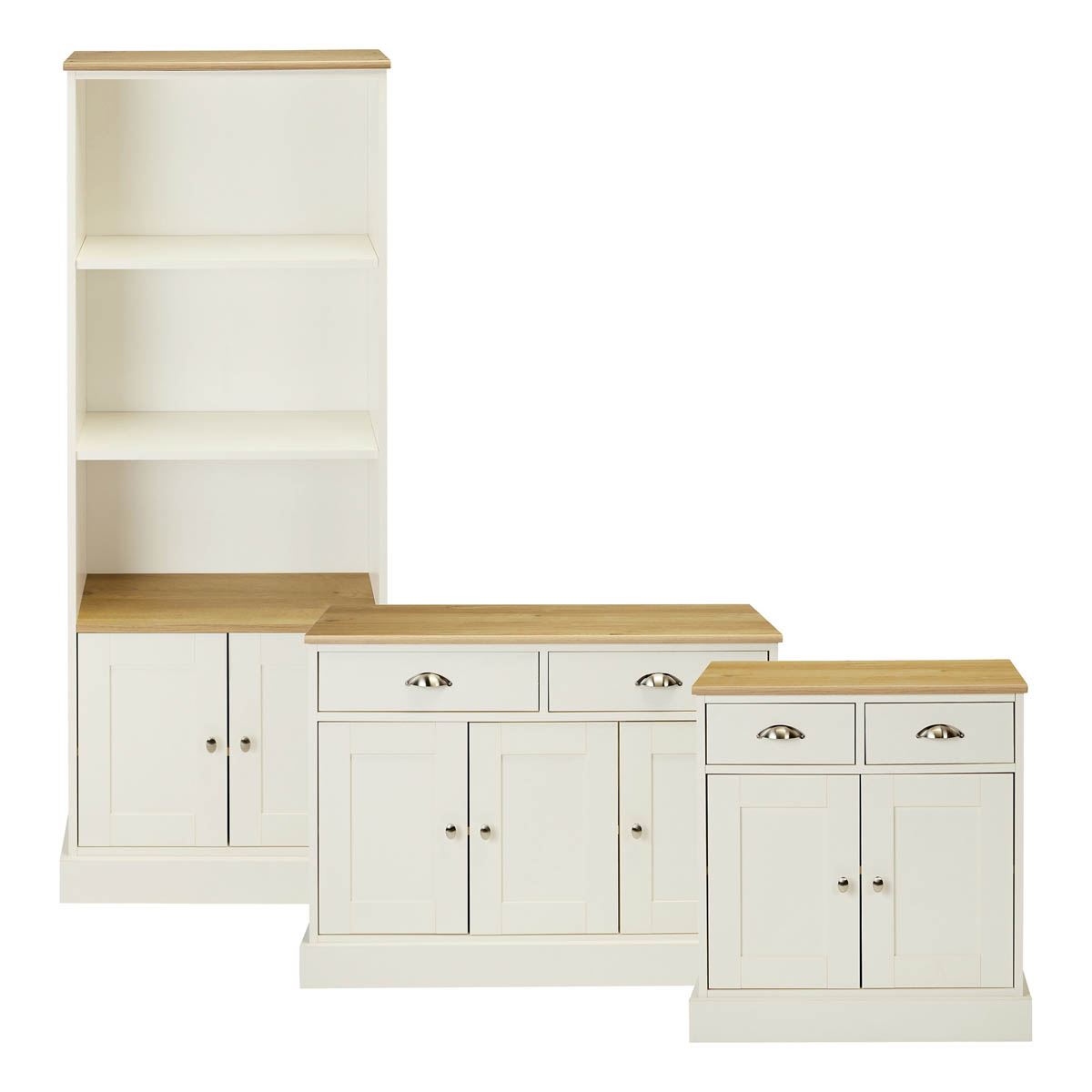 Letvica Shaker Sideboard 2 Drawer White Oak Effect (H)771mm (W)737mm (D)408mm - Image 2