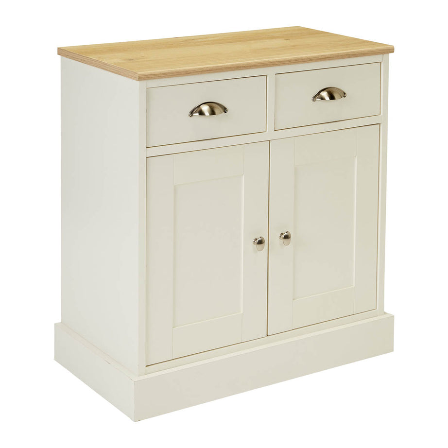 Letvica Shaker Sideboard 2 Drawer White Oak Effect (H)771mm (W)737mm (D)408mm - Image 4