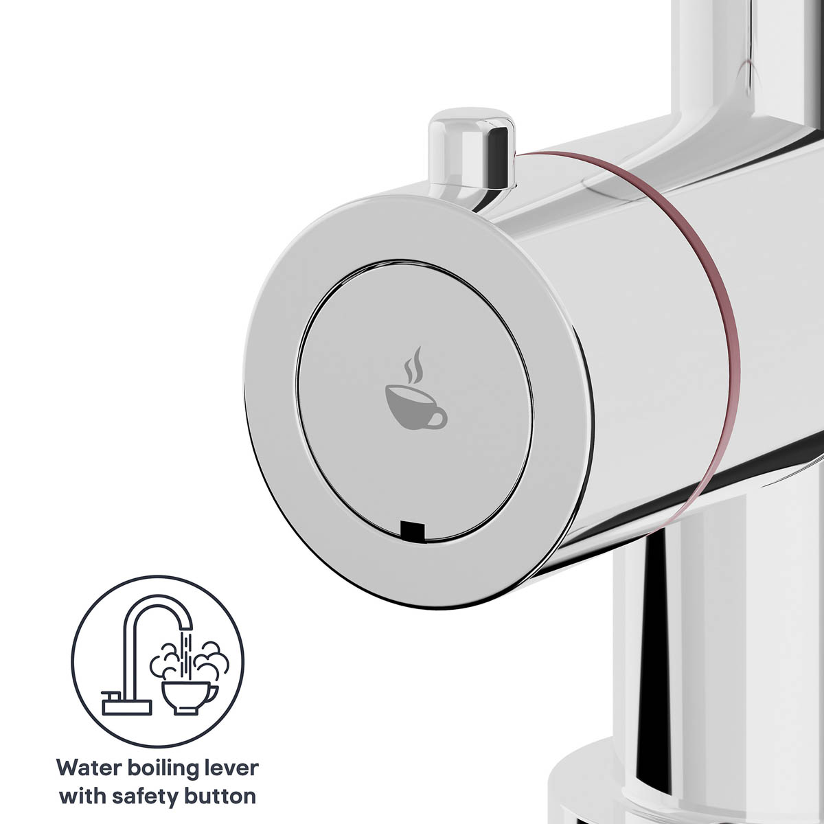 Boiling Water Kitchen Tap Mixer Chrome Double Lever Child Lock Modern Faucet - Image 9