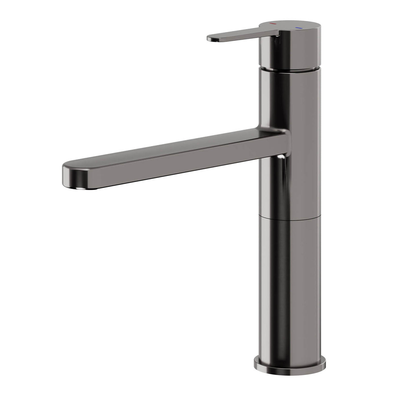 Kitchen Tap Mixer Black Titanium Single Lever Contemporary Swivel Spout Faucet - Image 1