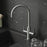 Kitchen Tap Mixer Dual Lever Gloss Stainless Steel Swivel Spout Contemporary - Image 2