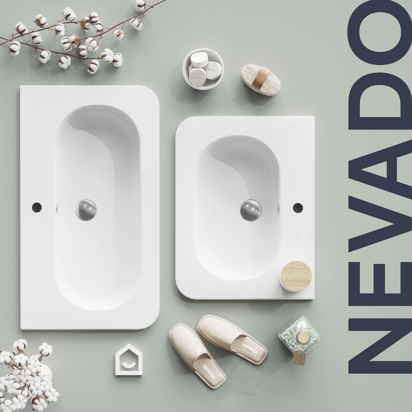 GoodHome Nevado Satin White Rectangular Vanity Basin (W)80.4cm - Image 9