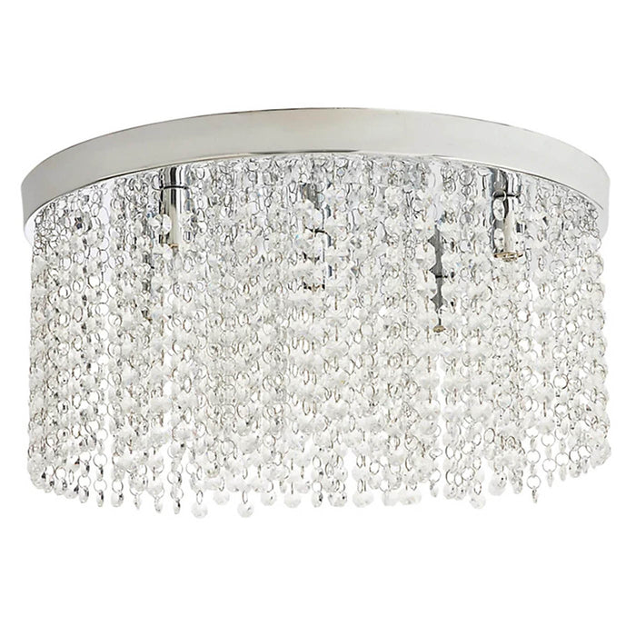 Ceiling Light Halogen 5 Lights Colours Brushed Glass Metal Chrome Effect - Image 3