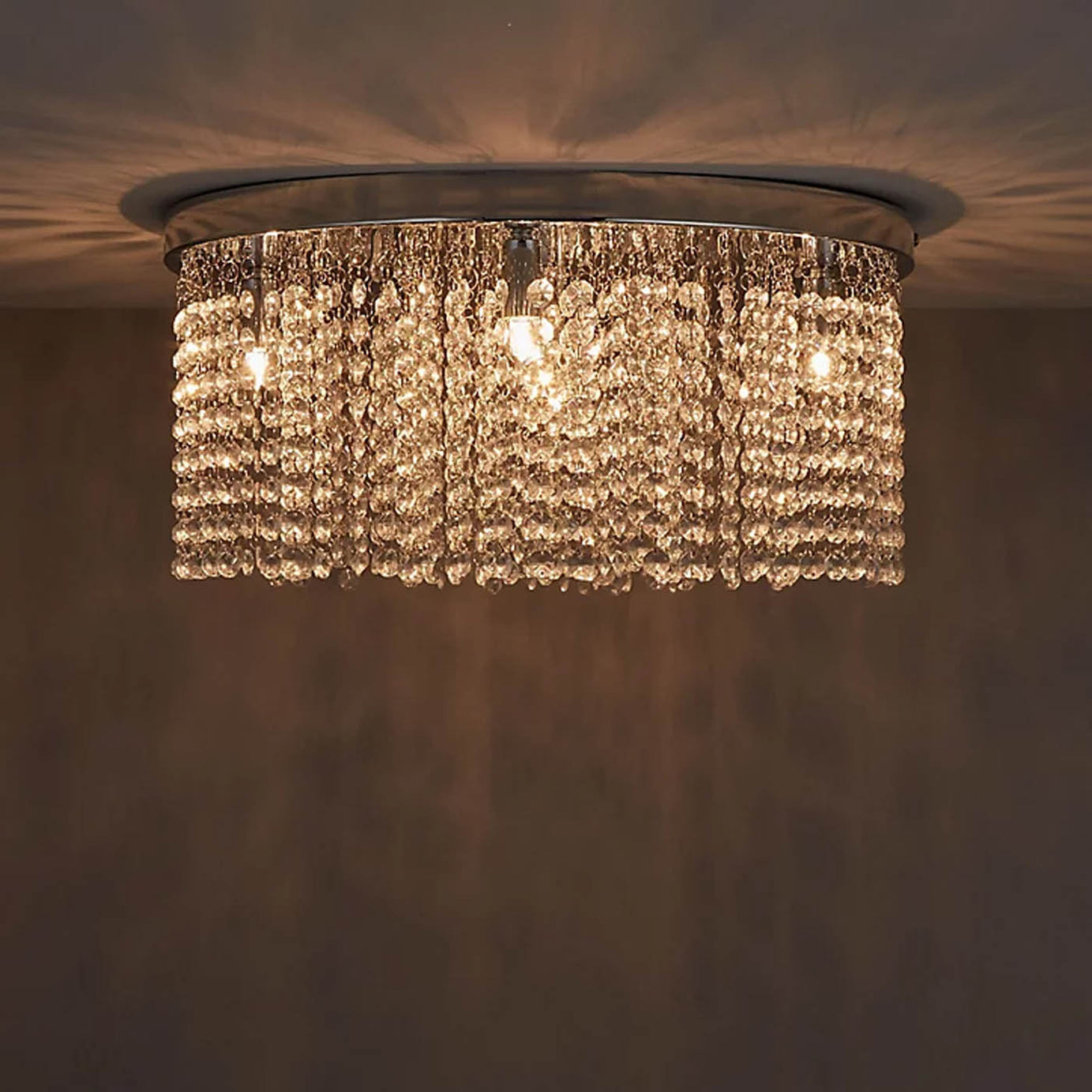 Ceiling Light 5 Way Halogen Brushed Glass Chrome Living Room Bedroom 40W - Image 6