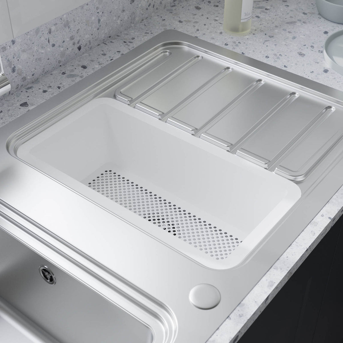 Kitchen Sink Stainless Steel 1.5 Bowl Rectangular Reversible Drainer Compact - Image 5