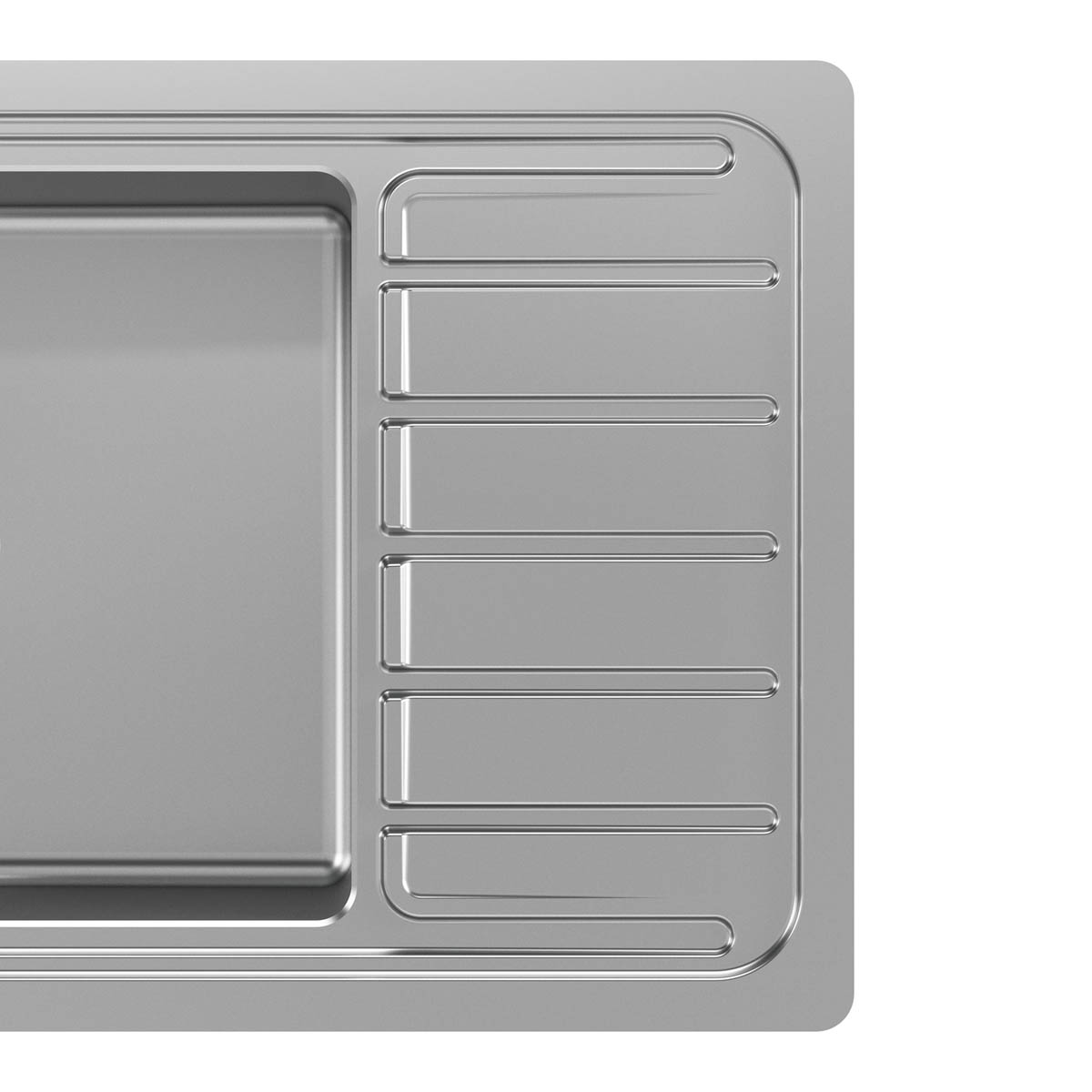 Kitchen Sink 1 Bowl Brushed Stainless Steel Reversible Drainer Rectangular - Image 7