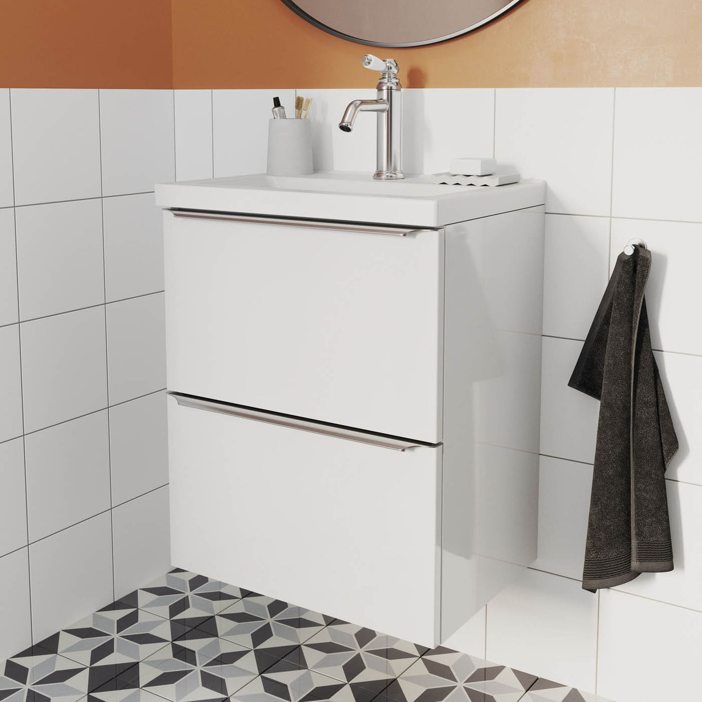 GoodHome Imandra Slimline Gloss White Wall-mounted Bathroom Cabinet (H) 600mm (W) 500mm - Image 2