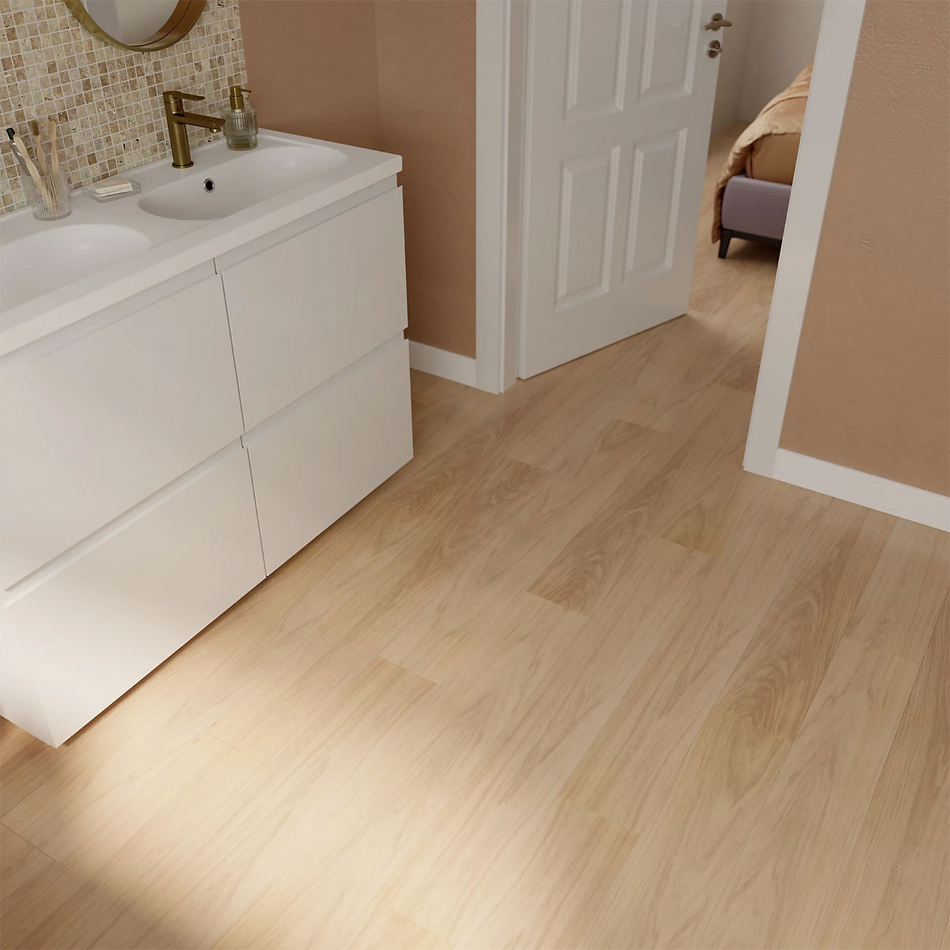 GoodHome Classy Oak Effect Click Flooring 1.98m2 Composite Floor Planks T9mm - Image 3