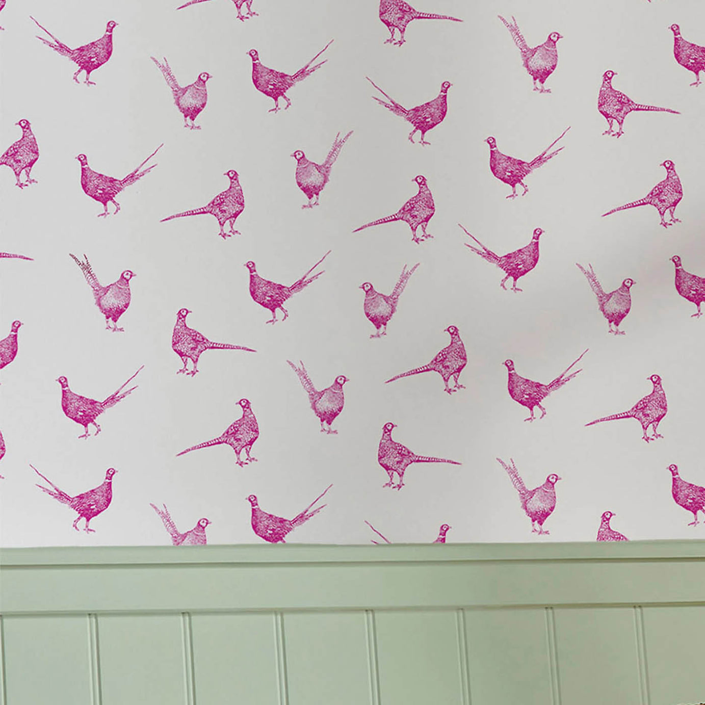Joules Wallpaper Smooth Pink Pheasant Country Lifestyle Bedroom Living Room - Image 4