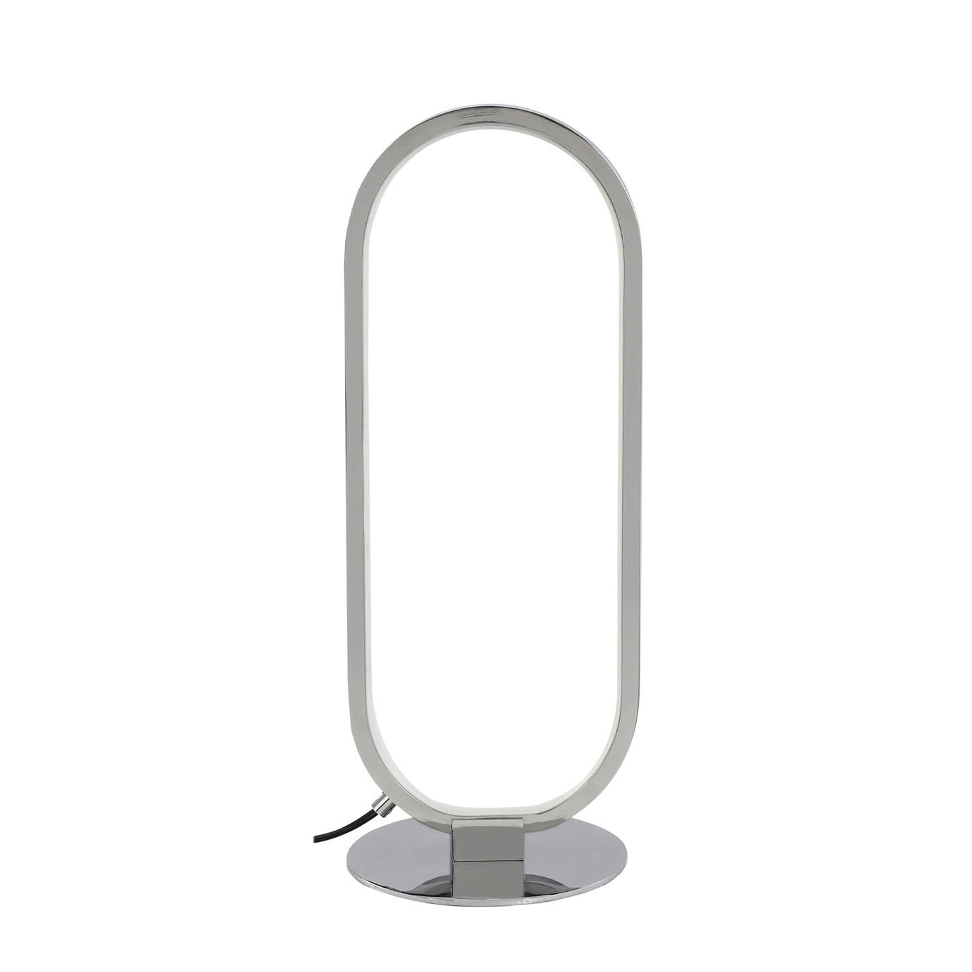 Papua LED Table Lamp Oval Modern Chrome Warm White Decorative Light 3000K - Image 1