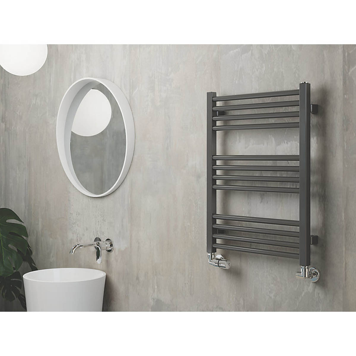 Terma Towel Rail Radiator Grey Hydronic Flat Bathroom Warmer (H)66x(W)50cm - Image 7