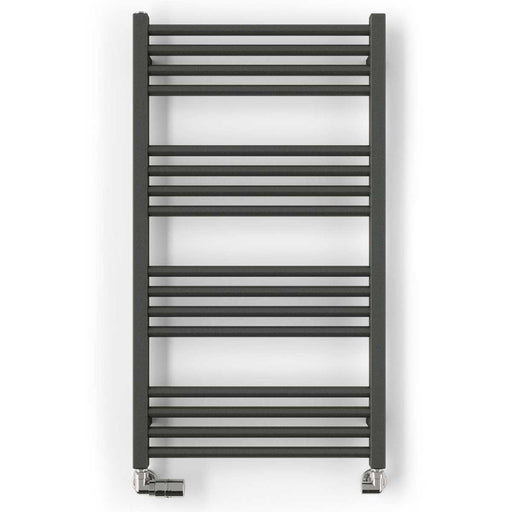 Bathroom Towel Warmer Radiator Flat Steel Grey Powder Coated (W)500mm x (H)900mm - Image 1