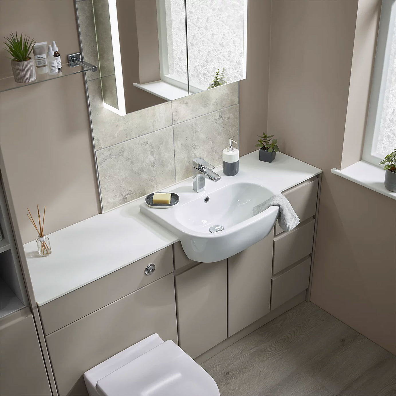 Ashford Matt Cashmere Shaker 3 Drawer Base Unit 300mm Bathroom Cabinet - Image 2