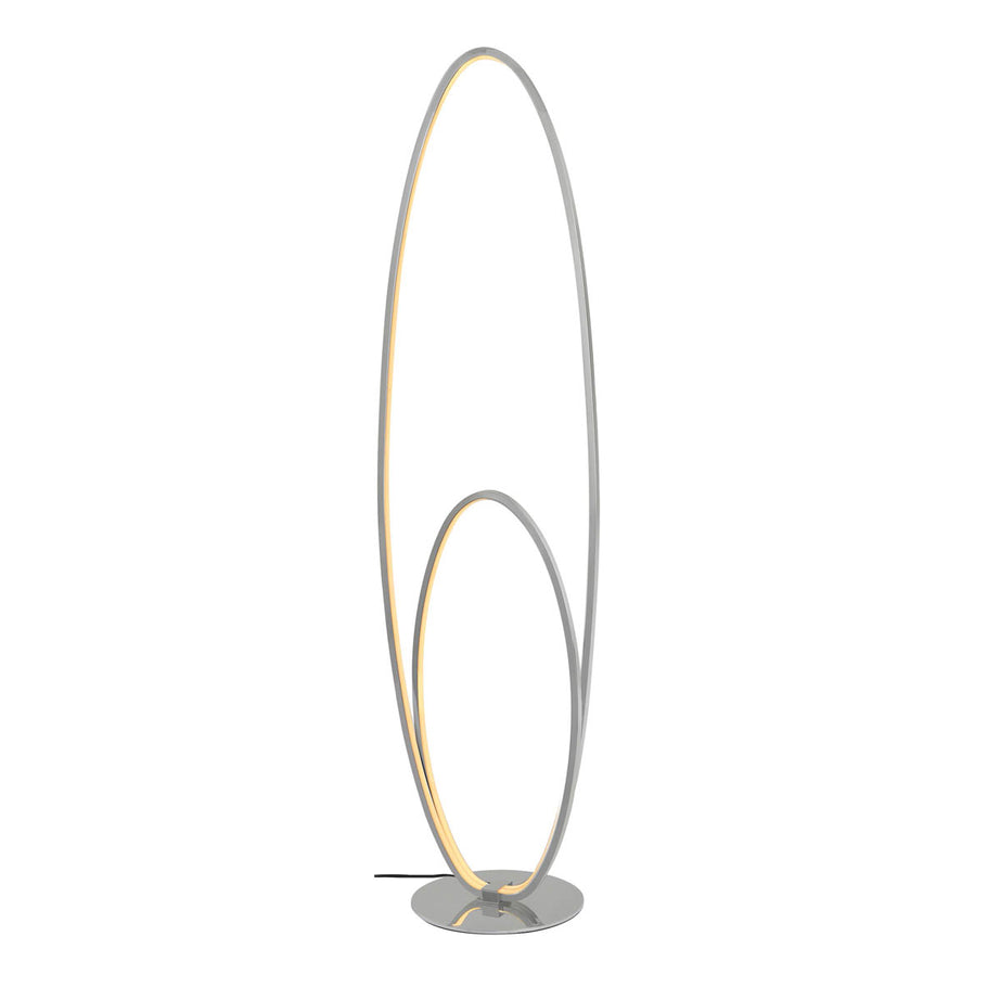 Floor Lamp Integrated LED Warm White Oval Metal Silver Effect Dimmable Modern - Image 7
