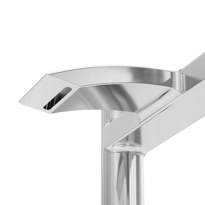 Bath Filler Tap Mixer Gloss Chrome Lever Waterfall Spout Bathroom Modern - Image 6