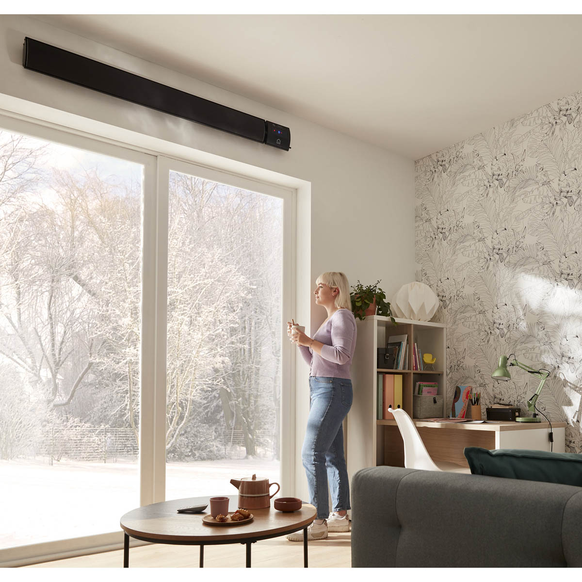 Infared Heater Wall Mounted Black Radiant Timer Remote Control Adjustable Angle - Image 5