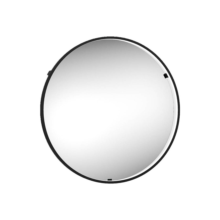 Sensio Illuminated Bathroom Mirror Matt Black Round LED Light Infra Red Sensor - Image 1