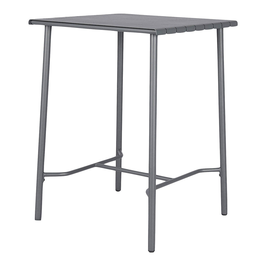 High Cocktail High Table 2 Seater Square Matt Grey Steel L76.6 x W76 x H106cm - Image 1