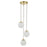 Pendant Ceiling Light Multi Arm 3 Way Gold Globe Shades Dimmable Adjustable - Image 2