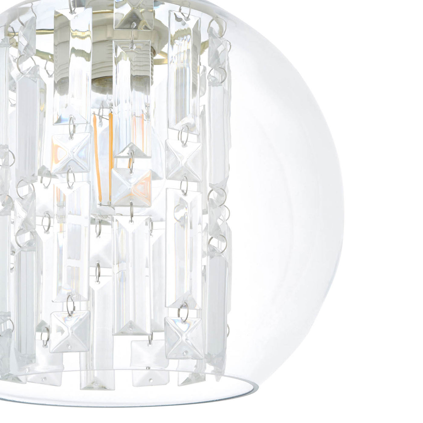 Pendant Ceiling Light Gold Clear Glass Shade Dimmable Adjustable Height 15W - Image 4
