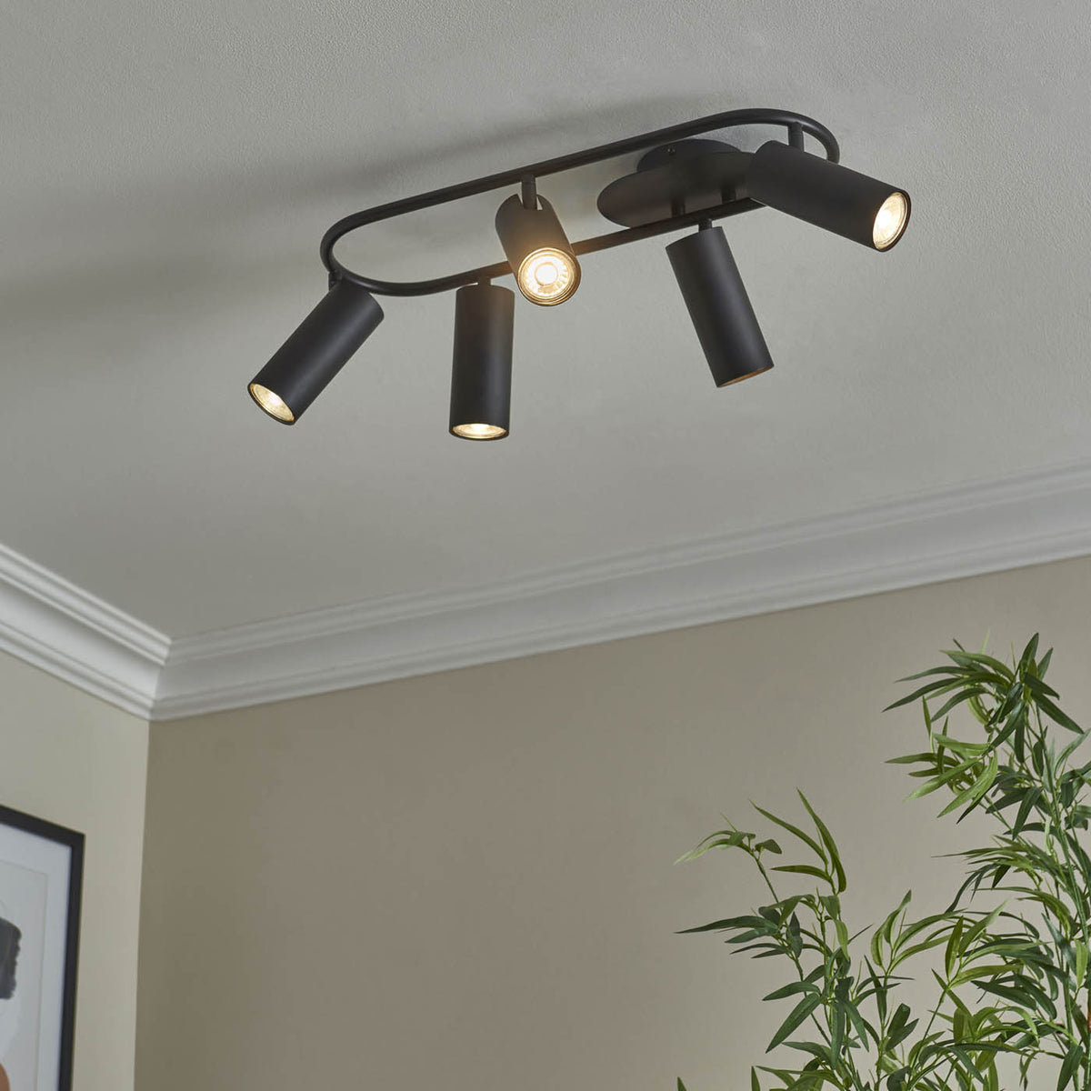 LED Ceiling Spot Light Multi Arm Matt Black Dimmable Adjustable Heads Metal - Image 2