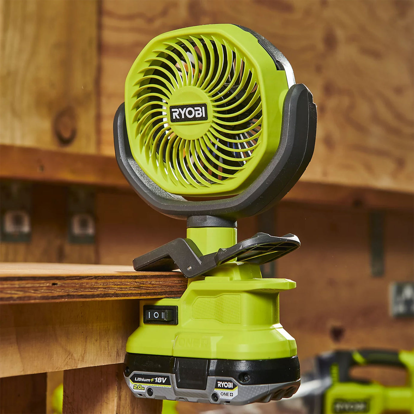 Ryobi 18V Desk Fan 290 Tilt 2 Speed Cordless Portable Workshop Fan - Image 3