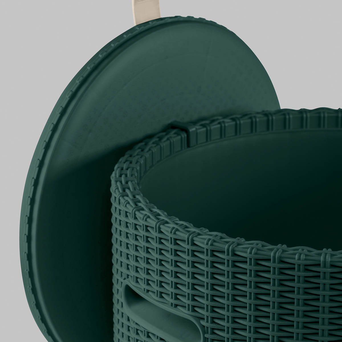 Keter Garden Stool Table Ice Cooler 39L Rattan Emerald Green Weather Resistant - Image 6