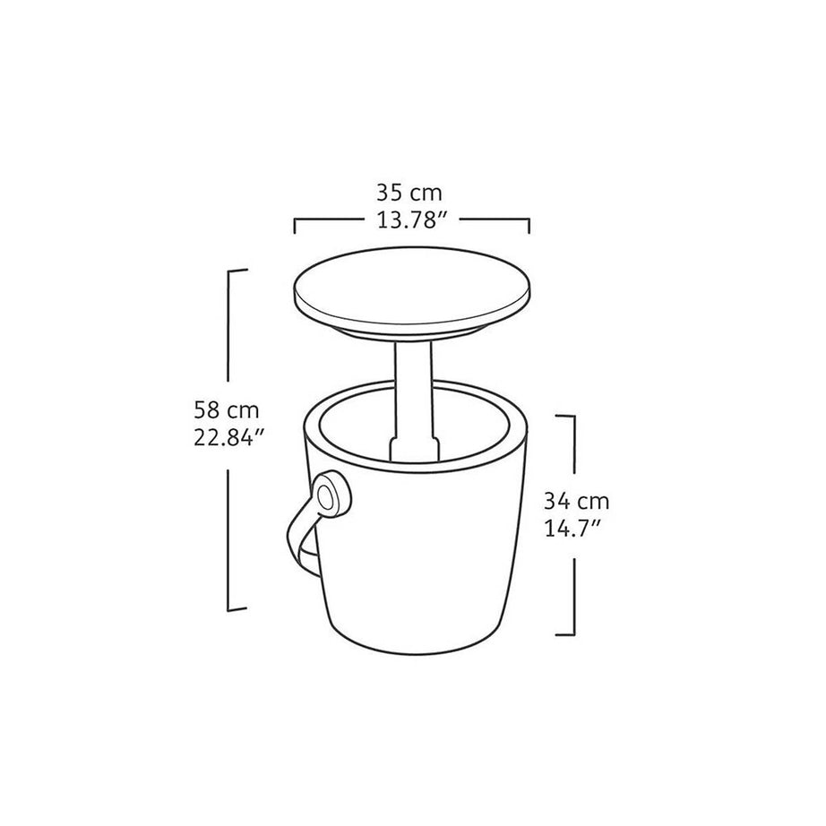 Keter Cooler Table 16L Go Bar Round Portable Green Durable UV Weather Resistant - Image 4