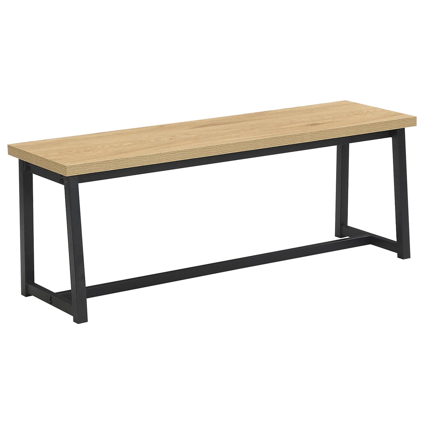 Indoor Dining Table & Bench Set Oak Effect Rectangular 4-Seater - Image 10