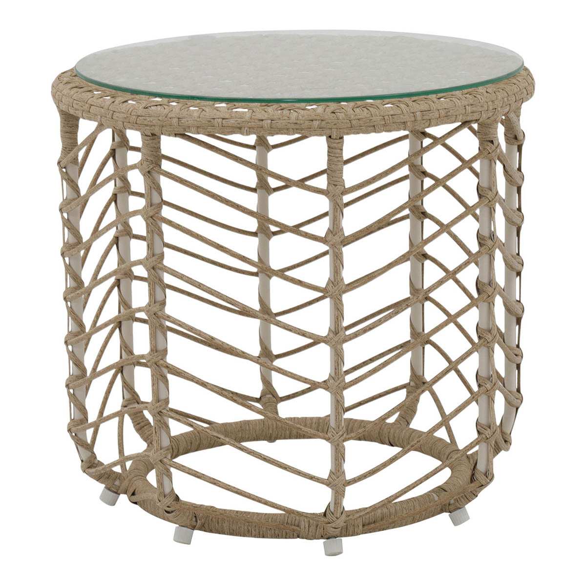 Garden Bistro Set 2 Seater Table Chairs Beige Metal With Cushions Outdoor - Image 10
