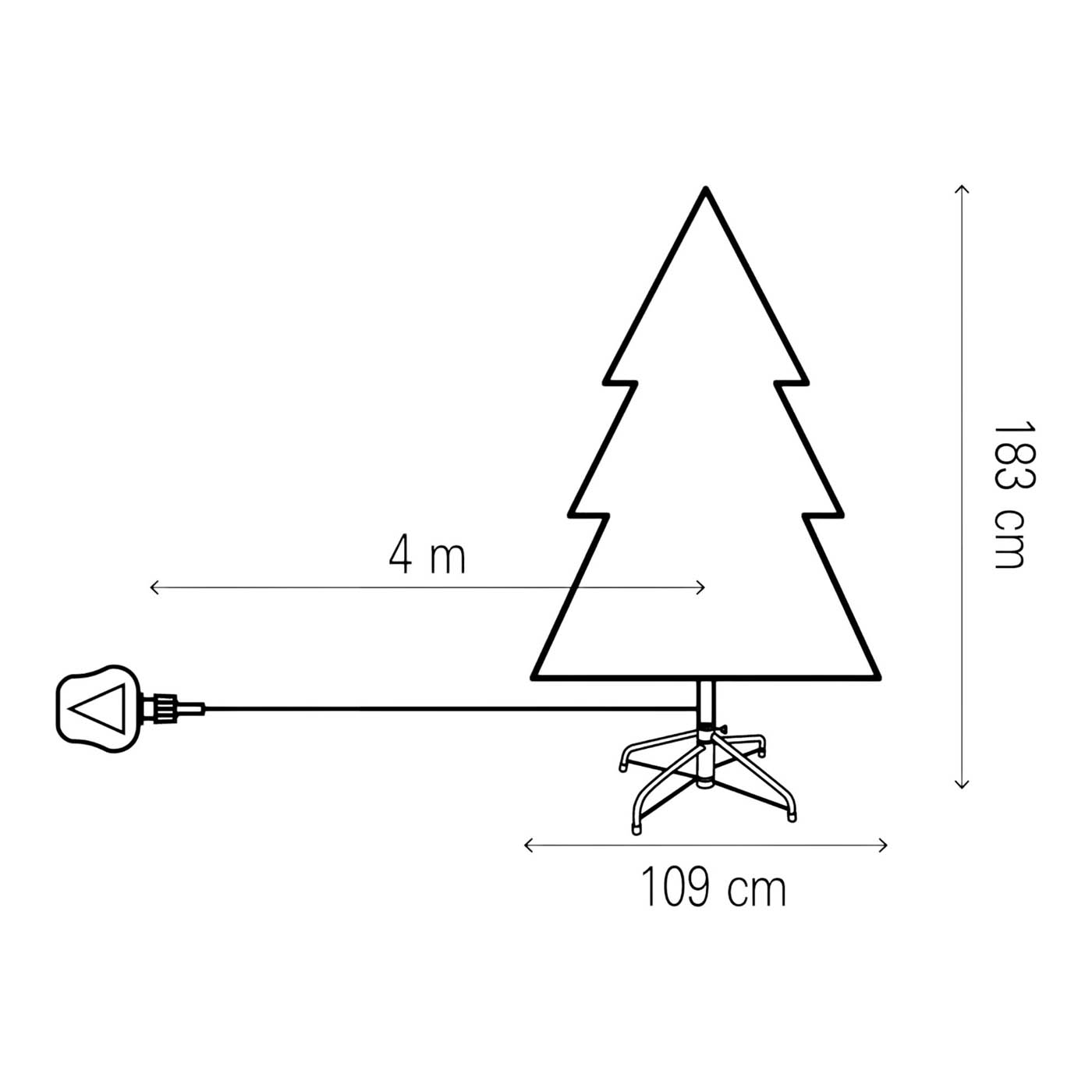 Christmas Tree 6ft Green Artificial LED Pre Lit Warm White Hinged Home Indoor - Image 4