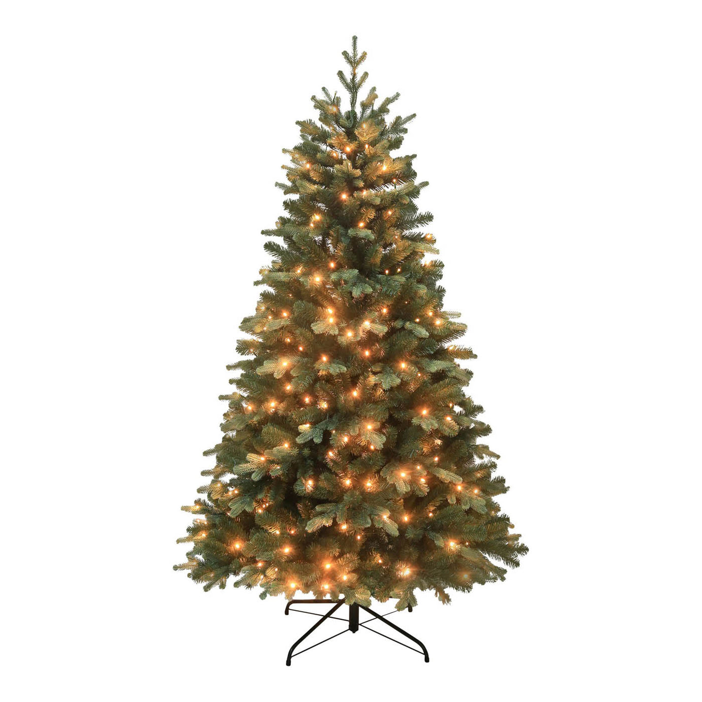 Christmas Tree 6ft Green Artificial LED Pre Lit Warm White Hinged Home Indoor - Image 5