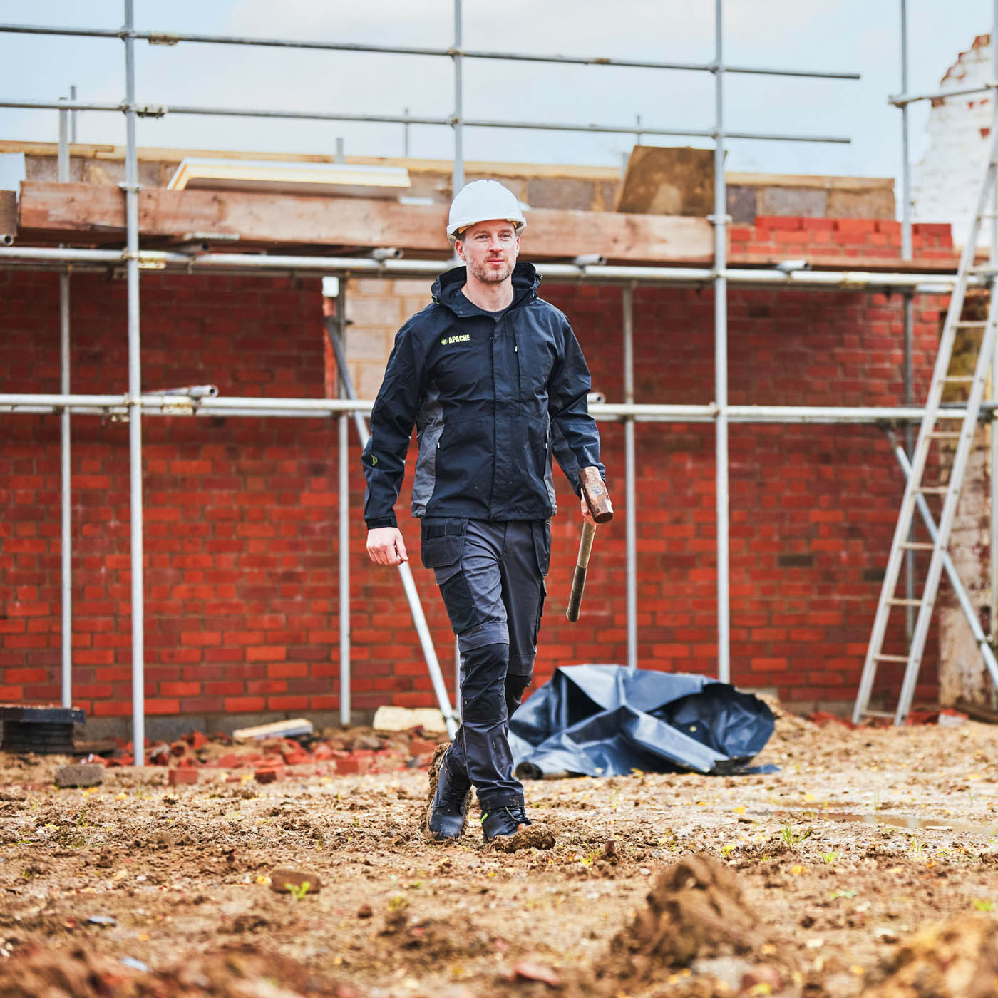 Apache Mens Work Trousers Sudbury Grey Black Holster Pocket Slim Fit W40" L31" - Image 2