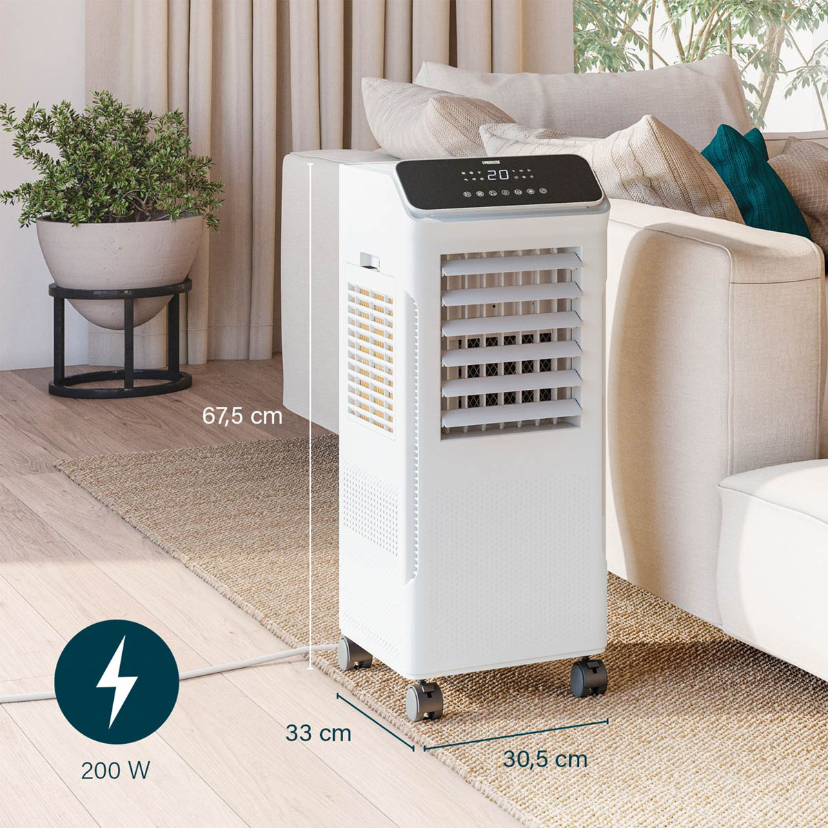 Princess Smart Air Cooler Fan 5L Hybrid White Portable Oscillation Remote Timer - Image 1