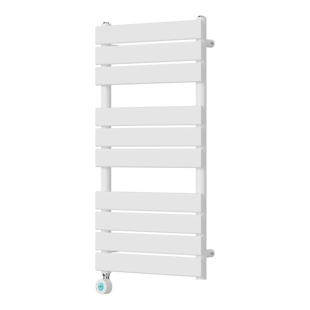 Electric Towel Rail Radiator White Flat Bathroom Warmer Ladder (H)93x(W)50cm - Image 1