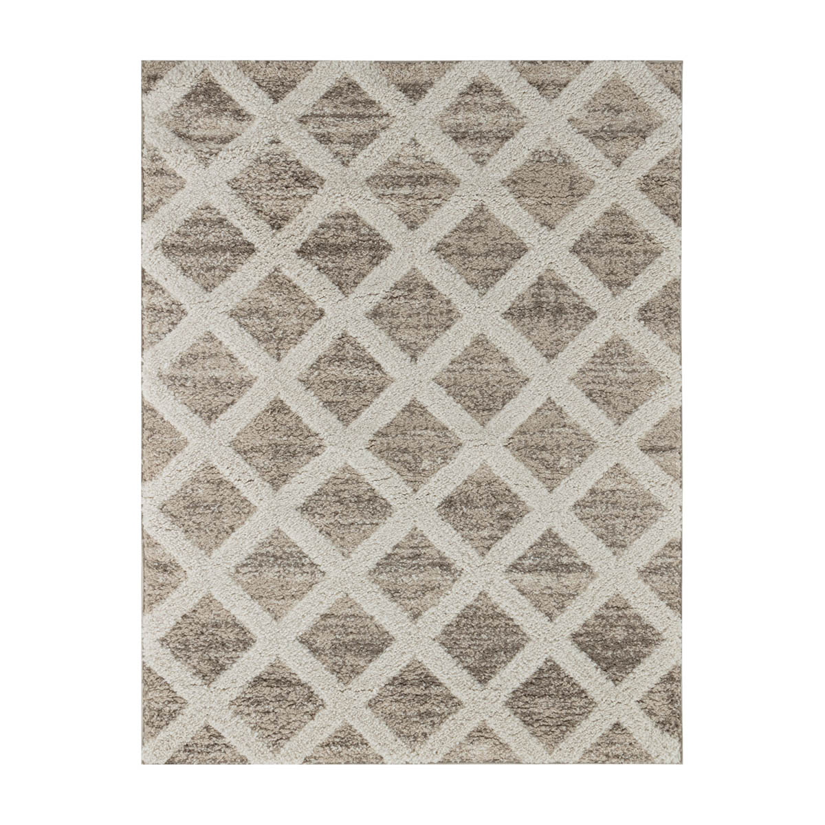 Diamond Rug Shaggy Natural Woven Effect Geo Medium Size (L)170cm x (W)120cm - Image 3